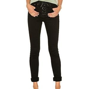 Rag & Bone Lace Up High Rise Skinny Jeans